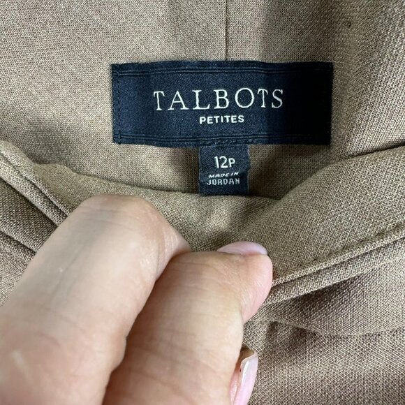 Talbots Curvy Fit Hazelnut Dress Pants Office  Size 12 - Picture 9 of 11